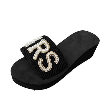 Youmylove Women Slide Slippers Fashion Summer Pearl Decoration Open Toe Thick Sole Slope Heel Slippers Leisure Ladies Cozy Daily Walking
Youmylove Women Slide Slippers Fashion Summer Pearl Decoration Open Toe Thick Sole Slope Heel Slippers Leisure Ladies Cozy Daily Walking