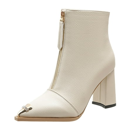 Fsqjgq Boot for Women No Heel Fashion Women Artificial Leather Solid Color Autumn Thick Sole Square Heels Zipper Short Booties Pointed Toe Shoes Tan Boots White 40
Fsqjgq Boot for Women No Heel Fashion Women Artificial Leather Solid Color Autumn Thick Sole Square Heels Zipper Short Booties Pointed Toe Shoes Tan Boots White 40