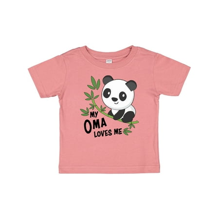 Inktastic My Oma Loves Me- Cute Panda Gift Baby Boy or Baby Girl T-Shirt