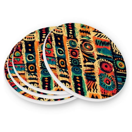 Round Coasters Modern Style Ceramic Coaster Waterproof and Durable Drink Coaster Coasters set of 4 Customizable Coasters 2pcs Retro Multicolor Tribal Pattern
Round Coasters Modern Style Ceramic Coaster Waterproof and Durable Drink Coaster Coasters set of 4 Customizable Coasters 2pcs Retro Multicolor Tribal Pattern