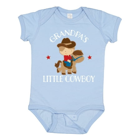 Inktastic Grandpa Little Cowboy Outfit for Grandson Gift Baby Boy Bodysuit