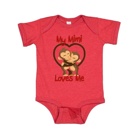 Inktastic My Mimi Loves Me Monkey Gift Baby Boy or Baby Girl Bodysuit