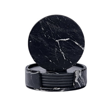 Table Decoration Round Shape Coaster Set With Holder Non-Slip Pad PU Protective 
Table Decoration Round Shape Coaster Set With Holder Non-Slip Pad PU Protective