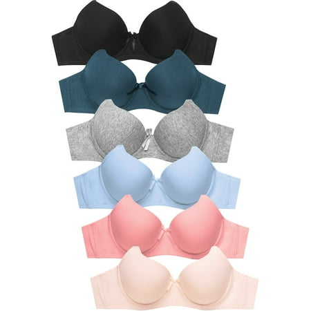 247 Frenzy Women s Essentials Sofra PACK OF 6 PLUS Full Coverage Solid Bras