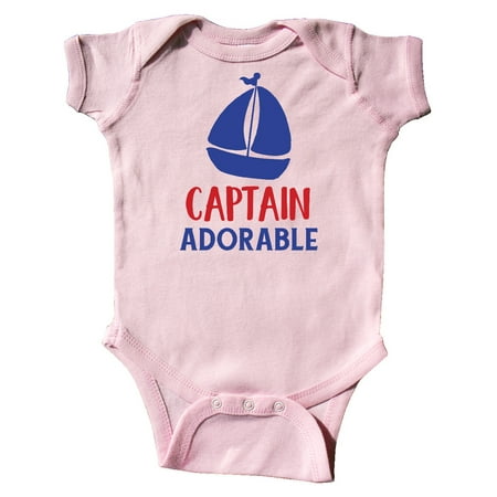 Inktastic Captain Adorable Sail Boat Sailing - Red Blue Gift Baby Boy Bodysuit