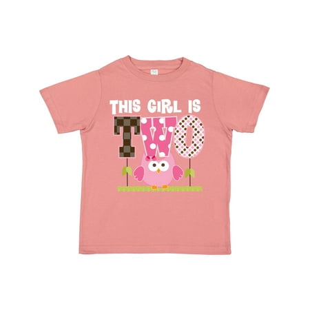 Inktastic 2nd Birthday Cute Owl 2 Year Old Gift Toddler Toddler Girl T-Shirt