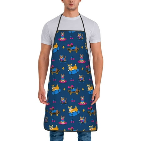 Wukai Dogs Riding Skateboard Print Aprons Adjustable Bib Aprons Cooking Kitchen Chef Apron for Women and Men
Wukai Dogs Riding Skateboard Print Aprons Adjustable Bib Aprons Cooking Kitchen Chef Apron for Women and Men