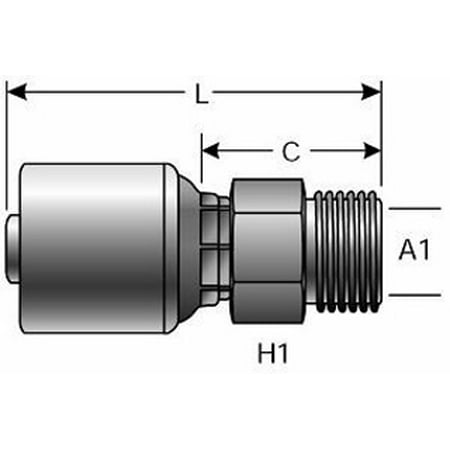 Gates Gates - G25615-0410 - MegaCrimp Couplings Male DIN 24 Cone - Light Series