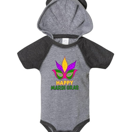 Inktastic Happy Mardi Gras with Mask Gift Baby Boy or Baby Girl Bodysuit