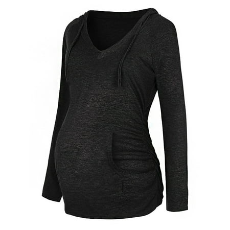 Fimkaul Women s Maternity Blouse Long Sleeve V Neck Drawstring Hoodie Thin Sweatshirts With Pocket Casual Tops Baby Clothes Black
Fimkaul Women s Maternity Blouse Long Sleeve V Neck Drawstring Hoodie Thin Sweatshirts With Pocket Casual Tops Baby Clothes Black
