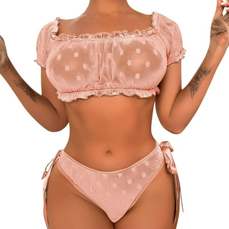Sayhi Bra And Panty Set Ruffle Lingerie Set Mesh Babydoll Chemise New Years Eve Lingerie for Women
Sayhi Bra And Panty Set Ruffle Lingerie Set Mesh Babydoll Chemise New Years Eve Lingerie for Women