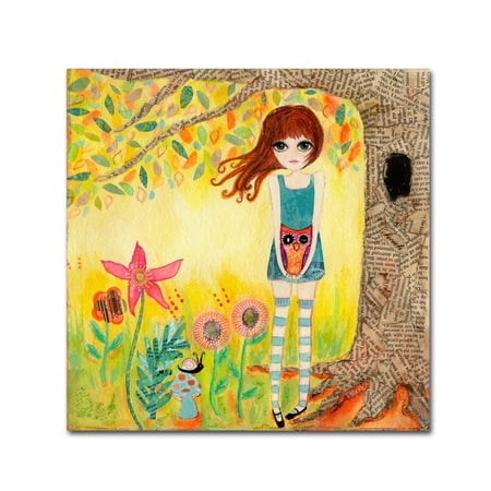 Trademark Fine Art 'Big Eyed Girl Finders Keepers' Canvas Art by Wyanne