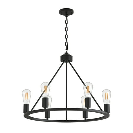 6-Light Wagon Wheel Farmhouse Chandelier Industrial Round Chandelier 28 Rustic Black Metal Pendant Chandelier for Kitchen Island Dining Room Bedroom Living Room
6-Light Wagon Wheel Farmhouse Chandelier Industrial Round Chandelier 28 Rustic Black Metal Pendant Chandelier for Kitchen Island Dining Room Bedroom Living Room