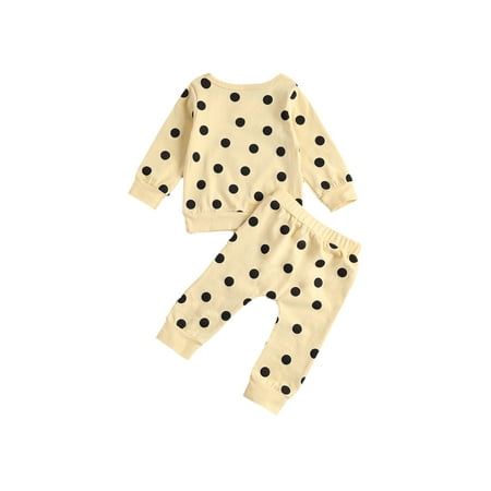 Caitzr Newborn Baby 2-piece Outfit Set Long Sleeve Polka Dot Top Pants Set for Kids Boys Girls
Caitzr Newborn Baby 2-piece Outfit Set Long Sleeve Polka Dot Top Pants Set for Kids Boys Girls