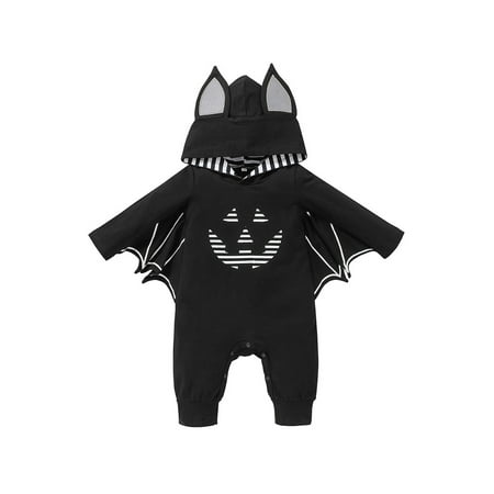 Seyurigaoka Baby Boys Halloween Romper Black Batwing Sleeves Hooded Jumpsuit
Seyurigaoka Baby Boys Halloween Romper Black Batwing Sleeves Hooded Jumpsuit