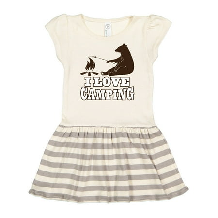 Inktastic Campfire Bear I Love Camping Gift Toddler Girl Dress