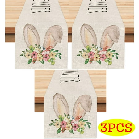 Spring Decor Happy Easter Table Runner Colorful Bunny Decor Holiday Farmhouse Indoor Table Table Runner Placeamt(Size1 3PCS Table Runner)
Spring Decor Happy Easter Table Runner Colorful Bunny Decor Holiday Farmhouse Indoor Table Table Runner Placeamt(Size1 3PCS Table Runner)