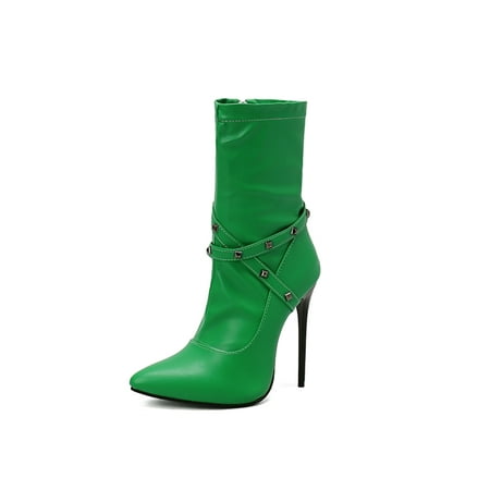 Eloshman Women Anti-Slip Pointed Toe High Heels Party Comfort Sexy Mid Calf Heeled Boot Casual Stiletto Boots Green 7.5
Eloshman Women Anti-Slip Pointed Toe High Heels Party Comfort Sexy Mid Calf Heeled Boot Casual Stiletto Boots Green 7.5