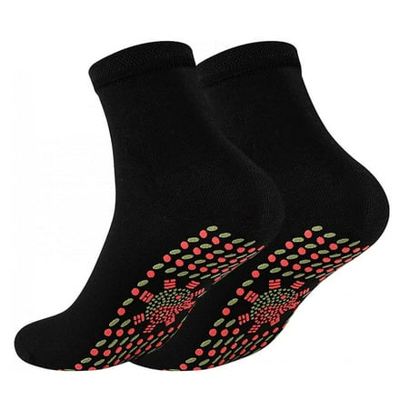 Yegsfteu Heating Socks Mugwort Wormwood Clearing Damp Foot Warm Massage (Black)