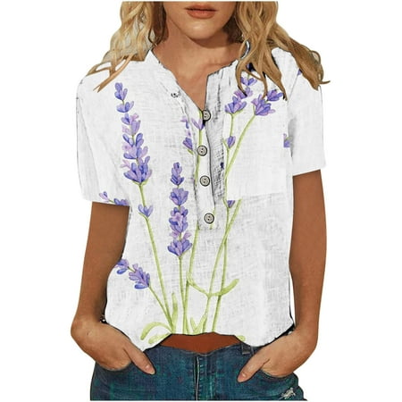 Awdenio Clearance Womens Shirts For Summer Women Summer Casual Short Sleeve T-Shirt Button Round Neck Pullover Blouse Tops
Awdenio Clearance Womens Shirts For Summer Women Summer Casual Short Sleeve T-Shirt Button Round Neck Pullover Blouse Tops