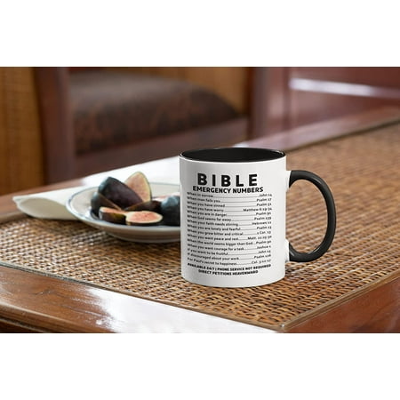 Bible Emergency Numbers Coffee Mug Unique Gift Mugs Surely To Be Loved Biblical Word Of Truth To Get Through Your Day Daily Mugs Are White With Colored Inside And Handle. (Two Tone Black 11oz)
Bible Emergency Numbers Coffee Mug Unique Gift Mugs Surely To Be Loved Biblical Word Of Truth To Get Through Your Day Daily Mugs Are White With Colored Inside And Handle. (Two Tone Black 11oz)