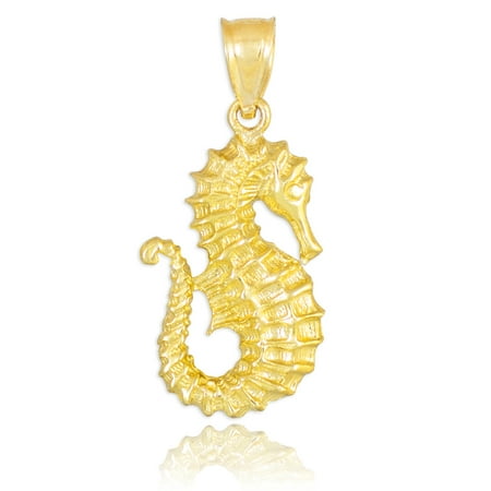 10k Yellow Gold Seahorse Pendant