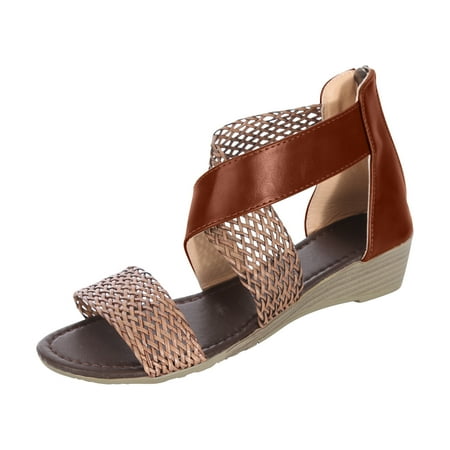 asdoklhq Summer Sandals for Women Rollback or Clearance Summer Ladies Women Vintage Woven Wedge Heel Shoes Fashion Casual Beach Sandals
asdoklhq Summer Sandals for Women Rollback or Clearance Summer Ladies Women Vintage Woven Wedge Heel Shoes Fashion Casual Beach Sandals