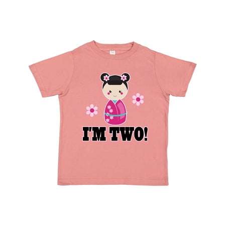 Inktastic 2nd Birthday Kokeshi Doll Girls Gift Toddler Toddler Girl T-Shirt