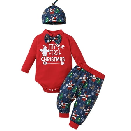 Beiwei Baby Christmas Outfits Long Sleeve Bodysuit Set Lapel Neck 3Pcs Outfit Suit Cute Jumpsuit Top+Pant+Hat Photograph Elastic Waist Buttons Red 70
Beiwei Baby Christmas Outfits Long Sleeve Bodysuit Set Lapel Neck 3Pcs Outfit Suit Cute Jumpsuit Top+Pant+Hat Photograph Elastic Waist Buttons Red 70