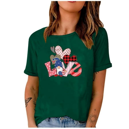 Womens Tops Oversized T Shirts for Women Trendy Woman Plain Round-Neck Short Sleeve T-Shirt Printed Loose Fit Blouse Tops Backless Top White Crop Top Clearance on Sales Green S
Womens Tops Oversized T Shirts for Women Trendy Woman Plain Round-Neck Short Sleeve T-Shirt Printed Loose Fit Blouse Tops Backless Top White Crop Top Clearance on Sales Green S