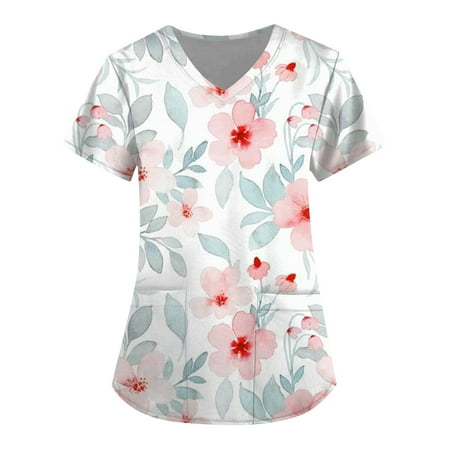 TKing Fashion Independence Day Women Plus Size Scrubs Top V-Neck Short Sleeve Printed Pockets Work Blouse for Women Hot Pink XL
TKing Fashion Independence Day Women Plus Size Scrubs Top V-Neck Short Sleeve Printed Pockets Work Blouse for Women Hot Pink XL