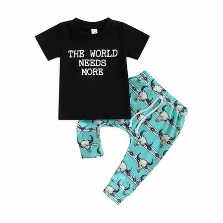 Boys Clothes Letter Short Sleeve T Shirt Bull Head Printed Trousers Western Suit Jacket Pants Two Piece Set
Boys Clothes Letter Short Sleeve T Shirt Bull Head Printed Trousers Western Suit Jacket Pants Two Piece Set