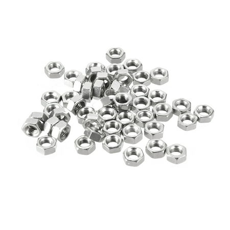 

Unique Bargains 50pcs M5 Nickel Plating Metric Carbon Steel Hexagon Hex Nut Silver Tone