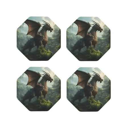 Coasters Set of 4 - Forest Stone-colored Dragon Drink Coasters for Tabletop Protection Leather Coasters for Living Room Decor and Housewarming Gift Octagon
Coasters Set of 4 - Forest Stone-colored Dragon Drink Coasters for Tabletop Protection Leather Coasters for Living Room Decor and Housewarming Gift Octagon