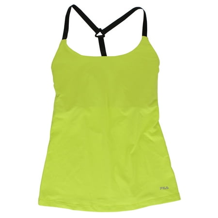 Fila Womens Low Cut Strap Back Tank Florescent Green M, Color: Florescent Green/Black
