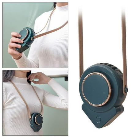 Wearable Mini Fan USB Rechargeable Necklace Fan 3 Speeds 5V For Travel Use