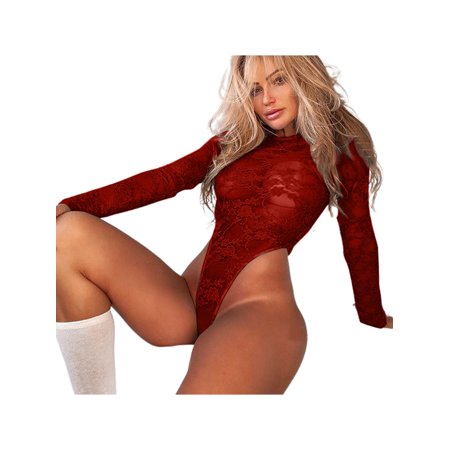 Shakub Womens Sexy Bodysuit Nightwear Long Sleeve Lace Lingerie One Piece Babydoll Jumpsuits Underwear
Shakub Womens Sexy Bodysuit Nightwear Long Sleeve Lace Lingerie One Piece Babydoll Jumpsuits Underwear