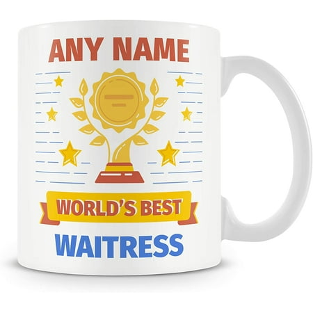 Waitress Mug - Worlds Best Award Personalised Cup Gift - Customise with Name
Waitress Mug - Worlds Best Award Personalised Cup Gift - Customise with Name