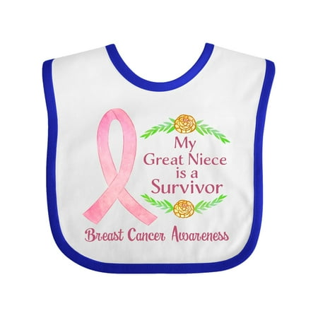 Inktastic My Great Niece is a Survivor Breast Cancer Awareness Gift Baby Boy or Baby Girl Bib
Inktastic My Great Niece is a Survivor Breast Cancer Awareness Gift Baby Boy or Baby Girl Bib