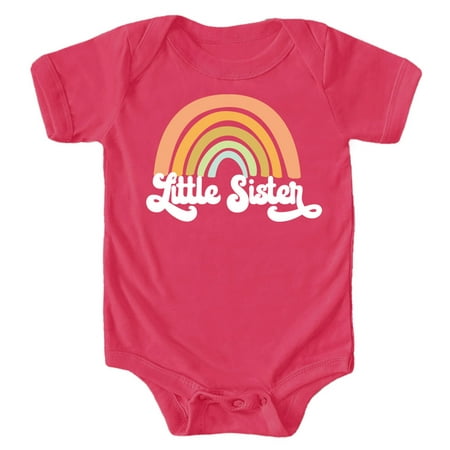 Retro Rainbow Little Sister Sibling Reveal Announcement Bodysuit for Baby Girls Sibling Outfits Vintage Hot Pink Bodysuit Newborn
Retro Rainbow Little Sister Sibling Reveal Announcement Bodysuit for Baby Girls Sibling Outfits Vintage Hot Pink Bodysuit Newborn