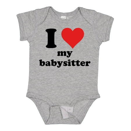 Inktastic I Heart My Babysitter Gift Baby Boy or Baby Girl Bodysuit