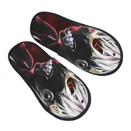 Tokyo Ghoul Kaneki Mens Clog Furry Slippers Indoor House Shoes