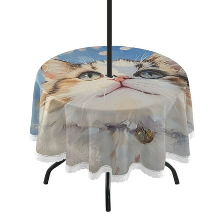 Round Tablecloth 60*60 Inches Round Tablecloth Outdoor Style Tablecloth With Umbrella Holes Tablecloth Outdoor Suitable For Kitchens and Dining Rooms Cherry Blossom Cat
Round Tablecloth 60*60 Inches Round Tablecloth Outdoor Style Tablecloth With Umbrella Holes Tablecloth Outdoor Suitable For Kitchens and Dining Rooms Cherry Blossom Cat