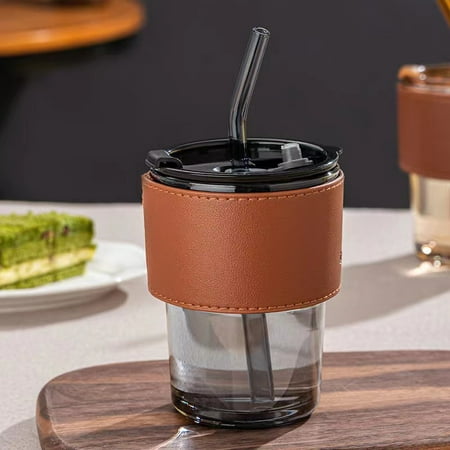 13 oz Tumbler Water Glass Glass Coffee Mugs with Straw and Lid Iced Tea Cup Double Wall Insulated Glass Cup with Protect Sleeve Gray
13 oz Tumbler Water Glass Glass Coffee Mugs with Straw and Lid Iced Tea Cup Double Wall Insulated Glass Cup with Protect Sleeve Gray