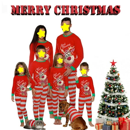 Family Matching Christmas Pajamas Set Elk Print Tops Stripe Pants Xmas Holiday Loungewear Sleepwear Jammies Pjs Outfit
Family Matching Christmas Pajamas Set Elk Print Tops Stripe Pants Xmas Holiday Loungewear Sleepwear Jammies Pjs Outfit