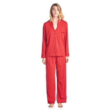 Casual Nights Women s Long Sleeve Floral Lace Trim Pajama Set