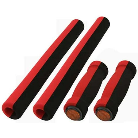 4-Piece Foam Cruiser Bike Grips, Black/Red