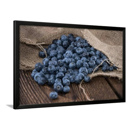 Blueberries on an Old Wooden Table Framed Print Wall Art By HandmadePictures