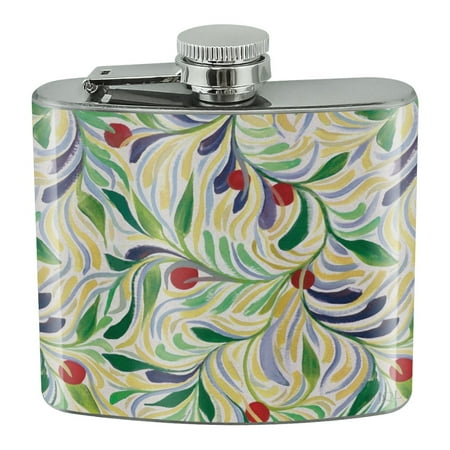 Fruity Vines Pattern Stainless Steel 5oz Hip Drink Kidney Flask