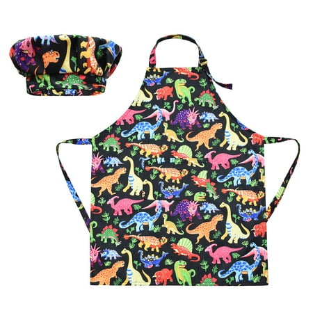 Kids Apron Chef Hat Set for Boys Girls Child Dinosaur Apron with Adjustable Strap 2 Pockets for Cooking Baking (6-12 Years)(Black)
Kids Apron Chef Hat Set for Boys Girls Child Dinosaur Apron with Adjustable Strap 2 Pockets for Cooking Baking (6-12 Years)(Black)